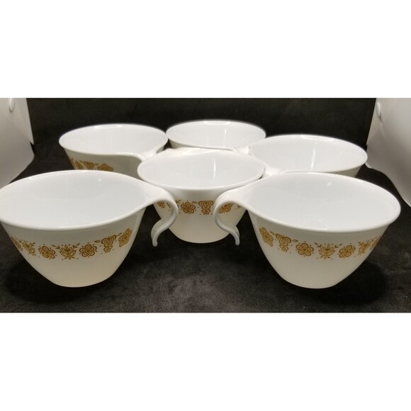 Corelle butterfly gold hook handle cups set of 6 vintage - Picture 2 of 8